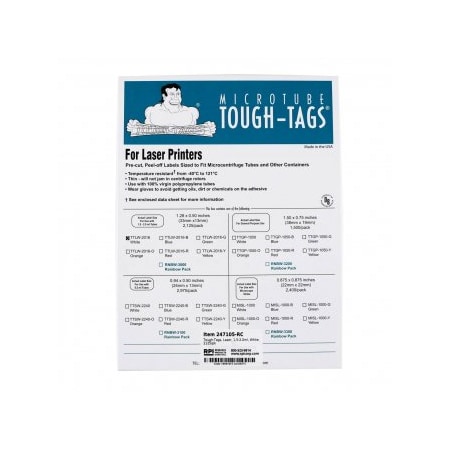 Diversified Biotech Tough-Tags, Laser, 1.5-2.0ml, White, 2125/pk, 2125PK 247105-RC